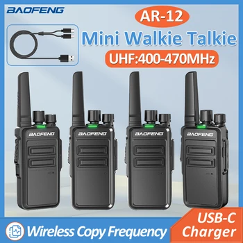 2/4 ШТ Baofeng AR-12 Mini Walkie Talkie Беспроводная Копировальная Частота UHF Type-C Long Range Ham Двухстороннее Радио Для Охоты Кемпинга