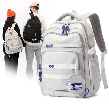 2023 Молодежная пара, модные рюкзаки для колледжа, нейлоновая школьная сумка для учащихся средней школы, школьная сумка большой емкости для мальчиков и девочек