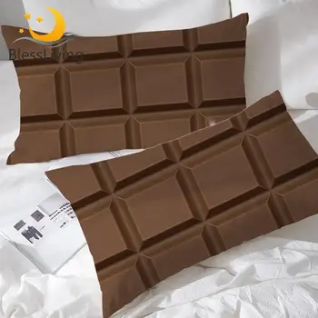 BlessLiving Наволочка с шоколадным батончиком, супер мягкая забавная наволочка, 3d реалистичная наволочка, гигантская шоколадная подушка, протектор