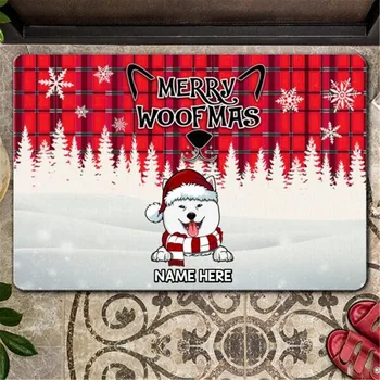CLOOCL Merry Woofmas Ковры White Alaska DIY Name 3D Принт Фланелевые Коврики для Гостиной Коврик Рождественские Подарки Дропшиппинг