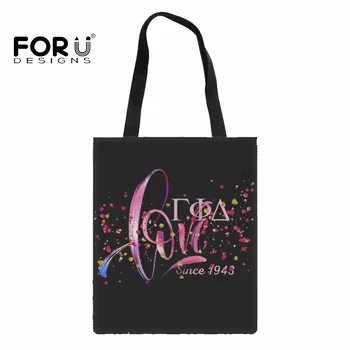 FORUDESIGNS/ складная женская сумка для покупок Gamma Phi Delta, многоразовая сумка для покупок, сумки для хранения продуктов, большая сумка