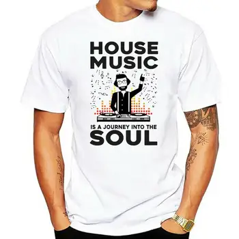 House Music Is A Journey - Новая хлопковая Белая футболка с рождественскими подарками, футболка
