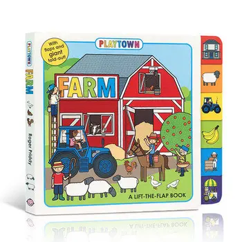 MiluMilu Оригинальные детские Научно-популярные книги Playtown Farm: Книжная доска с откидной крышкой, Раскраска по английскому языку