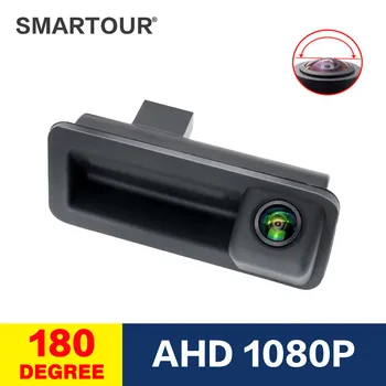 SMARTOUR 180 градусов CCD Ручка Багажника Автомобиля Камера Заднего Вида AHD 1080P Камера для Ford Mondeo Fiesta S-Max Focus 2C 3C