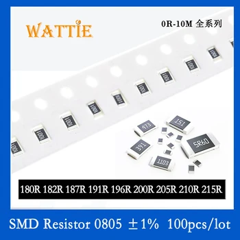 SMD резистор 0805 1% 180R 182R 187R 191R 196R 200R 205R 210R 215R 100 шт./лот микросхемные резисторы 1/8 Вт 2.0 мм * 1.2 мм