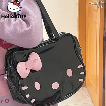 Sanrio Hello Kitty Милые Сумки Женская Модная Сумка Через Плечо Черная Роскошная Дизайнерская сумка Y2k Мультфильм Японский Колледж Стиль Сумка-Тоут