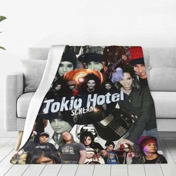 Tokio Hotel Collage Вязаные Одеяла Немецкий Рок Флисовые Пледы Одеяла Постельное Белье Украшение Дивана Легкие Покрывала