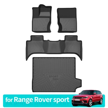 Автомобильные коврики в багажник для Land Rover Range Rover Sport 2014-2022 Всепогодные Водонепроницаемые TPE 3D (левосторонний водитель)
