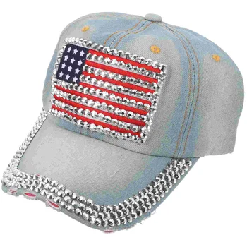 Американская бейсбольная кепка, модные женские шляпы из джинсовой ткани с козырьком, модный мужской флаг