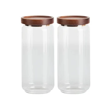 Банки для хранения с крышкой на 1 литр [2 x 1000 мл] - Элегантный набор стеклянных контейнеров с крышкой