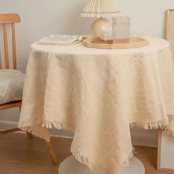 Бежевый вязаный длинный чайный столик в стиле ретро, крышка для обеденного стола, диван, простое и высококачественное украшение для дня рождения TELing14