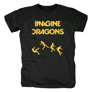 Винтажная футболка Imagine, футболки рок-группы Dragons Street Wear, модные мужские футболки Harajuku с коротким рукавом, футболки оверсайз-топы