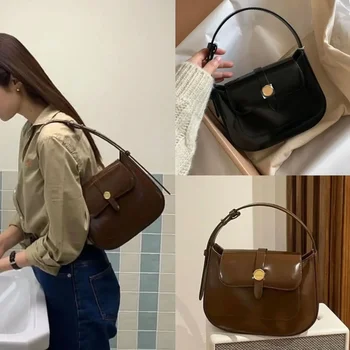 Высококачественная маленькая квадратная сумка Корейского модного дизайнера, винтажные сумки через плечо из натуральной кожи, женские сумки через плечо для пригородных поездок