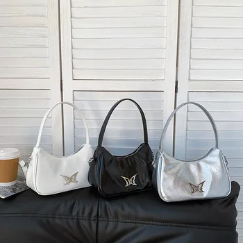 Высококачественная текстурная сумка для подмышек, женская сумка 2023, новая модная корейская сумка через плечо с бабочкой, универсальная сумка через плечо для пригородных поездок