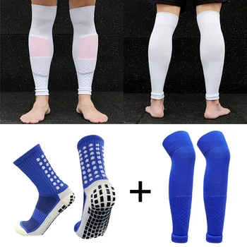 Высокоэластичные футбольные щитки для голени, носок для ног, нескользящие футбольные носки для взрослых и молодежи выше колена, Защитное снаряжение для занятий спортом на открытом воздухе