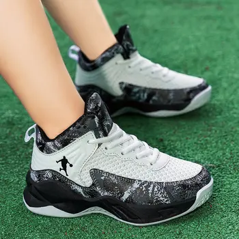 Детские кроссовки, дышащие повседневные кроссовки для мальчиков, сетчатая удобная спортивная обувь для бега, баскетбольная обувь на плоской подошве для девочек (7-16 лет)