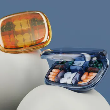 Дорожная таблетка для лекарств Двухслойный 6 Отсеков Большой Сетчатый Диспенсер Футляр Коробка Держатель Контейнер для хранения таблеток для лекарств EL