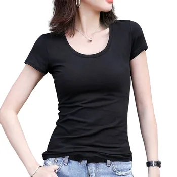 Женская футболка с короткими рукавами, сексуальная футболка с V-образным вырезом, облегающая нижняя рубашка для повседневной носки на рабочих вечеринках