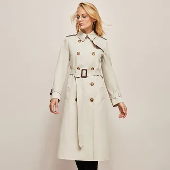 Женский тренч 2023, весна и осень, Новое повседневное Свободное женское пальто средней длины в британском стиле, высококачественное темпераментное женское пальто