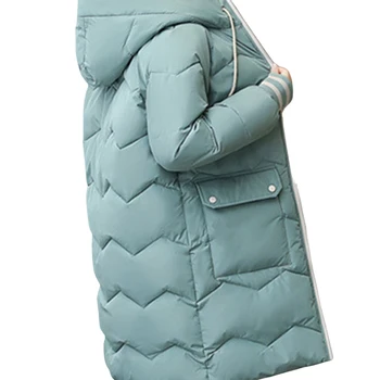Женское зимнее пальто с капюшоном, стеганая куртка с хлопковой подкладкой с длинным рукавом, зимнее пальто в подарок на Рождество и Новый год
