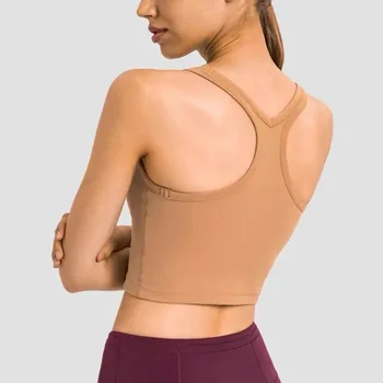 Женское крутое эластичное повседневное нижнее белье для фитнеса и бега Lulu с подкладкой на груди, топы, Крутой быстросохнущий эластичный жилет для йоги, бюстгальтер