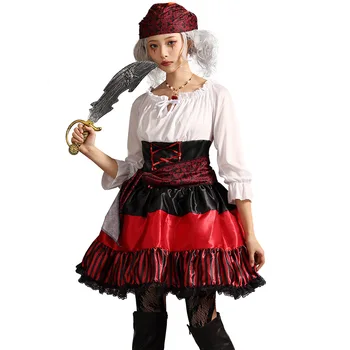 Женщина-пират, косплей, костюм Навигатора, платье Моряка, костюм для вечеринки на Хэллоуин, сценический косплей