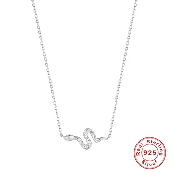 Интересное змеиное ожерелье Boako из стерлингового серебра 925 пробы, универсальное ожерелье с мелким бриллиантом, Гальваническое покрытие 18 Карат, Простой ювелирный подарок, Новинка