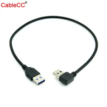 Кабель для передачи данных Cablecc К прямому 40-сантиметровому штекеру под прямым углом 90 градусов Usb 3.0 A Типа