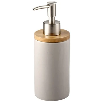 Керамический дозатор мыла объемом 400 мл, скандинавский стиль, дозатор лосьона, дозатор мыла для кухни и ванной -серый