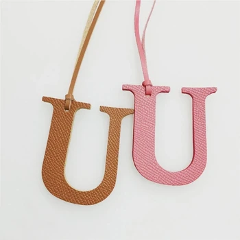 Кожаный брелок с английскими буквами U, подвеска в виде сумки