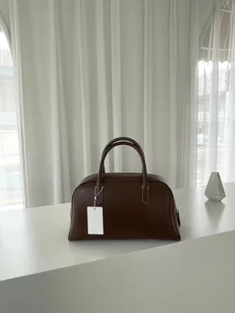 Корейская ниша, ничего не написано, Бостонская сумка, модная универсальная кожаная сумка большой емкости