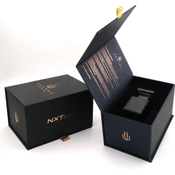 Коробка для духов с черной магнитной крышкой, Роскошный флакон для духов, Бумажная коробка для упаковки флакона для духов.