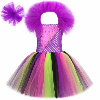 Костюм потомков Малины, нарядное платье принцессы-пачки для девочек, фиолетовый костюм злодея, Нарядные детские костюмы для косплея, набор для вечеринки по случаю дня рождения