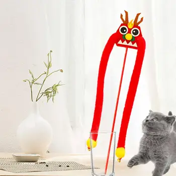 Кошка тизер игрушка кошка тизер палочка игрушка с колокольчиком укуса-упорная плюшевый кот палочка забавный мультфильм плюшевые игрушки для домашних животных Аксессуары для снятия