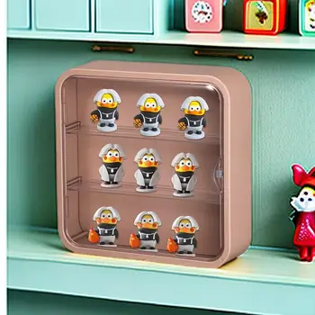 Мини-витрина, 3-слойный ящик для хранения большой емкости, Прозрачная пылезащитная коробка для кукол, подставка для показа с магнитной дверцей.