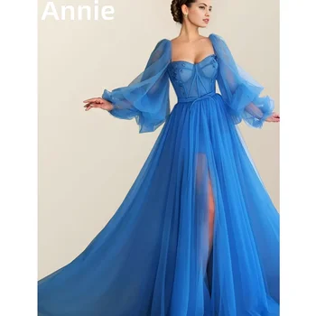 Модные Тюлевые платья для выпускного вечера Annie, Красные Вечерние платья 2023, Выпускное Вечернее платье Vestidos De Noche