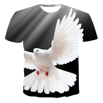 Мужская и женская 3D-печать новейшей весенне-летней модной спортивной футболки Animal Pigeon из популярной серии.