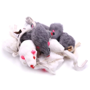 Мыши из натурального кроличьего меха, игрушки для кошек, игрушки для домашних животных, детские игрушки 12 шт.
