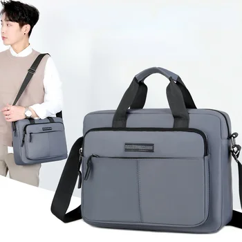 Новая мужская горизонтальная сумка через плечо большой емкости, портфель-мессенджер, многофункциональная простая деловая сумка-книжка формата А4