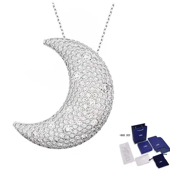 Новое ожерелье Luna White Moon Ожерелье из искусственного хрусталя Женские ювелирные изделия Подарок Бесплатная доставка