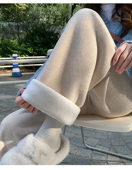 Новые осенне-зимние кашемировые утолщенные Широкие брюки для женщин с высокой талией и ниспадающими брюками из клейкого риса, швабра для пола