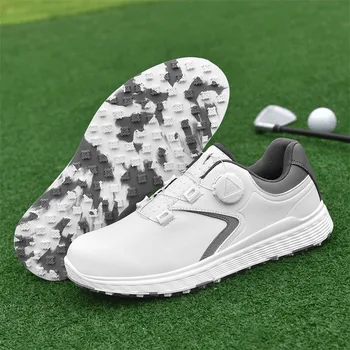 Обувь для гольфа с кожаными ручками, мужские модные повседневные уличные кроссовки для гольфа, женская водонепроницаемая спортивная обувь для гольфистов с противоскользящим покрытием, унисекс