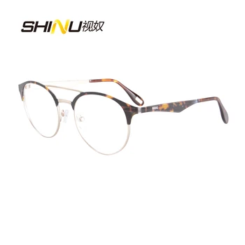Очки для чтения SHINU Мужские мультифокальные очки при астигматизме на расстоянии и вблизи, очки по рецепту y2k в модной металлической оправе sh35