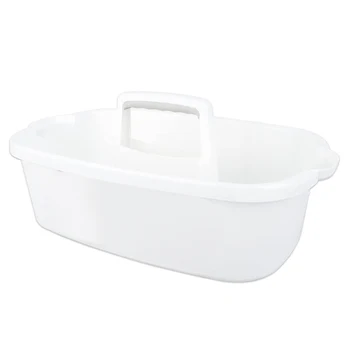 Пластиковая корзина для хранения, Переносная корзина-органайзер для душа Caddy Tote с ручкой для ванной комнаты, спальни, кухни, белая
