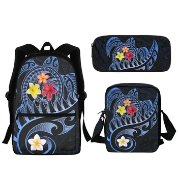 Полинезийский гавайский рюкзак с черепахой Аотеароа и маори, школьные сумки для мальчиков и девочек, подарочный чехол для карандашей для детей 