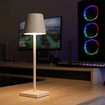 Портативная USB светодиодная Прикроватная тумбочка с перезаряжаемым сенсорным выключателем, Ночник для спальни, бар, ресторан, Атмосфера, Беспроводная лампа для чтения