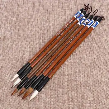 Практичная бамбуковая кисточка для каллиграфии, традиционная китайская кисточка для каллиграфии, кисть для письма из волчьей шерсти, кисть для письма