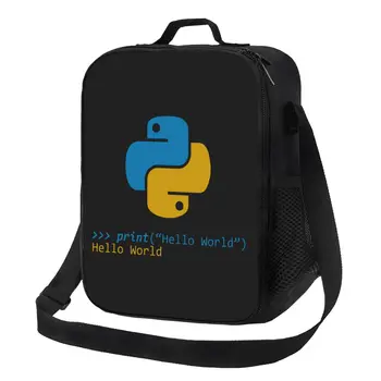 Разработчик компьютера Программист Python Thermal Insulated Lunch Bag Программист-программист-программист Портативная коробка для бенто для пикника