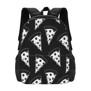 Рюкзак с рисунком Death By Pizza, школьные сумки Death By Pizza, кусочек пиццы, любитель пиццы, Пицца - это жизнь, пицца- это любовь, череп