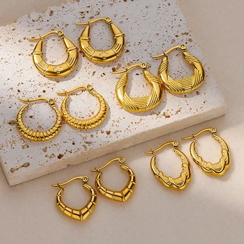 Серьги из нержавеющей стали для женщин, новинка 2023 года, позолоченные серьги-кольца, свадебные украшения для пирсинга ушей для пары aretes